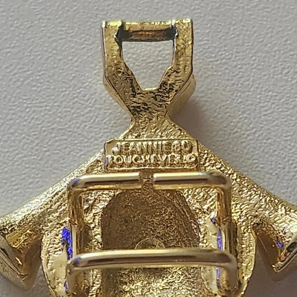 Jeannie Bouchever Vintage Golf Ball Crossed Tees Gold Tone Shoe Clips Accessory